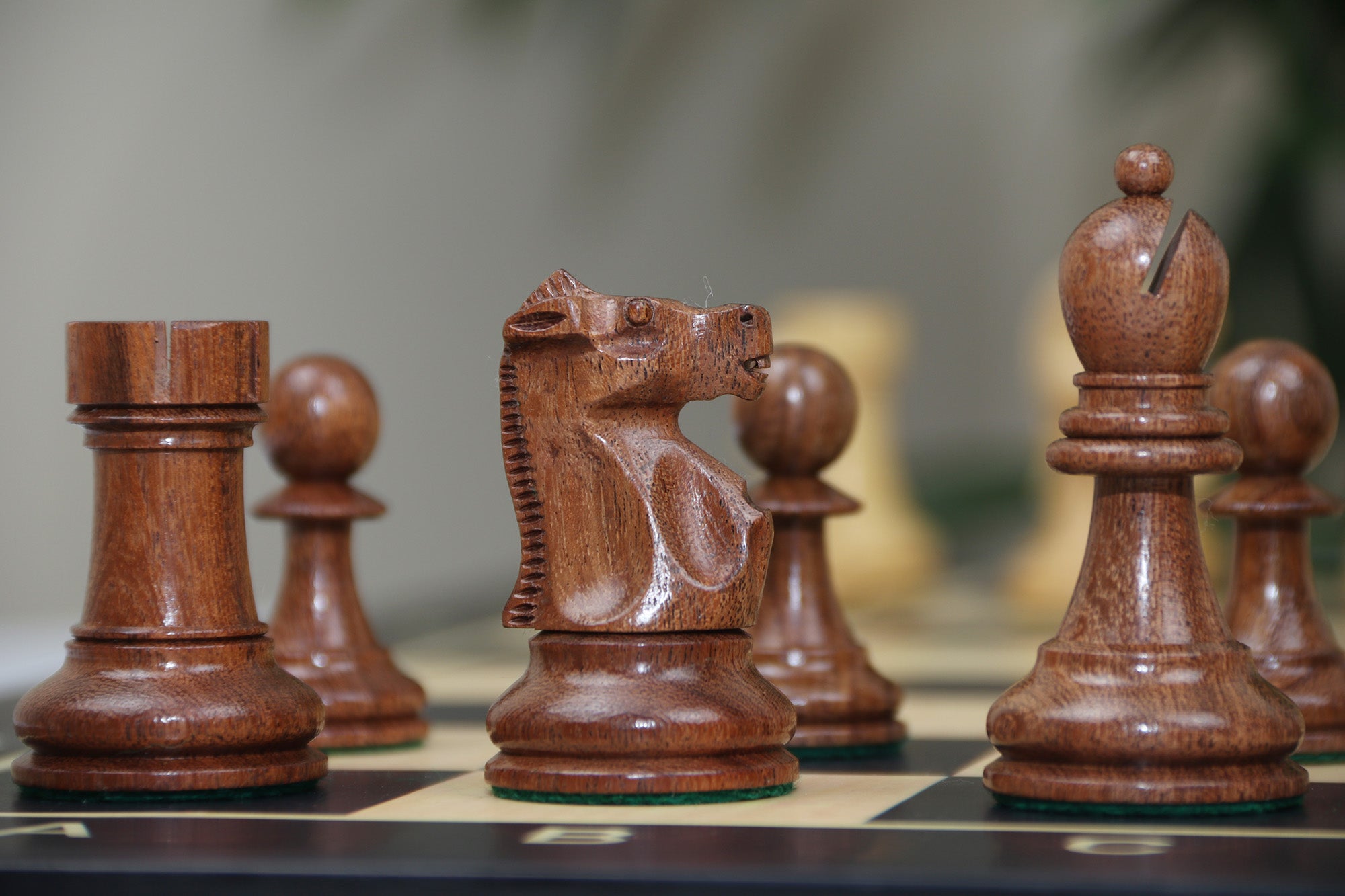 Fischer-Spassky / 1972 World Championship 3.75" Acacia Chessmen