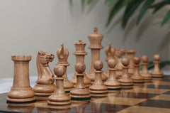 1849 Early Version Reproduced 4.4" Chess Set in Distressed Boxwood/Ebony