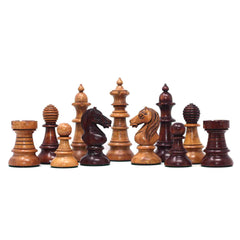 Early Old Vienna Style Coffee House 1900 Reproduction 4.5" Distressed /Mahogany Stained Chess set