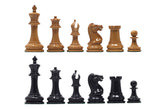 Original Reproduction Nathaniel 1849 Vintage 3.75" Chess Pieces in Antiqued Boxwood & Ebony