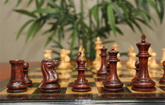 Nathaniel 1849 Reproduction Vintage 4.4" Chess Pieces Natural/Mahogany Stained Boxwood