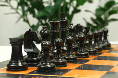 Henri Chavet Reproduced Chess Set in Aged Antiqued and Ebonised Boxwood- 3.75" King Height