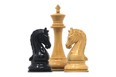 The Legendary Artisan Series Luxury Staunton Boxwood/Ebony Chess Pieces - 4.4" King