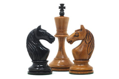 Soviet USSR Moscow 1925 Historical Reproduced 4" Chess set in Ebony & Distressed Antiqued Boxwood