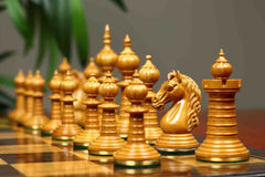 Anglo-Persian Artisan Series 4.75" Luxury Chess set by Mandeep Saggu in Ebony and Antiqued Boxwood