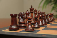 Commemorative Signature Series 3.625" Staunton Chessmen in Non-Antiqued/ Mahogany Stained Boxwood