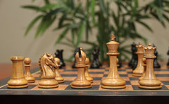 Commemorative Signature Series 3.625" Staunton Chessmen by in Distressed Boxwood/Ebony