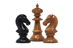 The Austrian Coffehouse Series Vintage Luxury Chess Pieces in Antiqued Boxwood and Ebony - 4.0" King