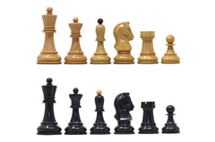 The Fischer Dubrovnik 1970 Upgraded Version Chess set in Natural and Ebony Boxwood