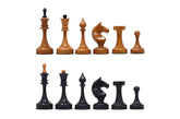 Soviet USSR 1970 Reproduced 4" Chess set in Ebony and Antiqued Boxwood