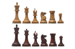 The Jaques Tournament Anderssen “Drop-Jaw” Replica Chessmen Distressed & Mahogany – 4.4" King