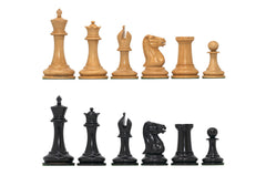 NATHANIEL COOKE SERIES 1849 Natural Boxwood/Ebony Chessmen King: 3.625"