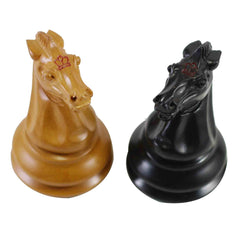 Over-Stamped Series 3.5" Reproduction Chessman in Antiqued Boxwood/Ebony