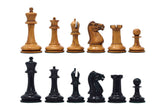 Walter Grimshaw 1854 Circa Reproduction Staunton Distressed Antiqued/Ebony Chess Set