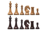Piatigorsky 1963 Reproduction Staunton 4.5" Chess Pieces Mahogany Gilded/Distressed Boxwood