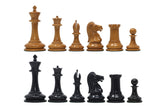 William Leuchars Series 1849 Historical Reproduction 3.5" Chess set - Ebony/Lacquered Antiqued Boxwood