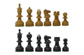 Reproduced English Playing 3.5" Vintage Chessmen in Antiqued Boxwood and Ebonised