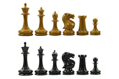 Vintage Continental Club Reproduction 3.25" Ebony/Antiqued Boxwood Chess Set
