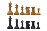 Jaques Zukertort 1875 Reproduction Library 3.5" Chessmen in Original Aged Look Antiqued Boxwood/Ebony