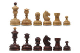 Reproduction Vintage 1930 German Knubbel 3.5" Chess Set in Natural & Mahogany Gilded Box wood
