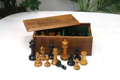 Slide Top Box in Golden Rosewood holds up to 4.4" Chess Pieces