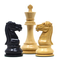 Reproduction BCC 1900-01 Edition Staunton Stroud Club Size 4.4" Natural Boxwood & Ebony Chessmen