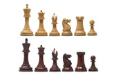 The Jaques Tournament Anderssen “Drop-Jaw” Replica Chessmen Natural & Mahogany Gilded Boxwood– 4.4" King