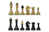THE 1951-1954 "ČESKÁ KLUBOVKA" FIDE TOURNAMENT CZECH REPRODUCTION CHESSMEN IN EBONY WOOD & BOXWOOD - 4.0" KING