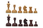 Reproduction Vintage 1930 German Knubbel 3.5" Chess Set in Original Vintage Look & Mahogany Gilded Box wood