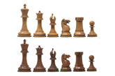 The Jaques Tournament Anderssen “Drop-Jaw” Replica Chessmen Distressed Boxwood & Golden Rosewood– 4.4" King (Copy) (Copy)