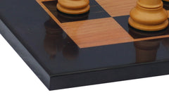 Antique Look in Matt Finish Printed Chess Board with Square size 2.25" X 2.25" Square size in antiqued Box wood and Ebony wood Look