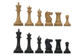 Emil Kemeny 1892-93 Reproduced Staunton 3.75" Chessmen in Non-Antiqued Boxwood/Ebony Wood