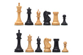 Anderson 1855-60 Reproduced 4.4" Staunton Chessmen in Non-Antiqued Boxwood & Ebonised