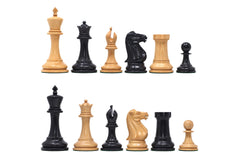 Anderson 1855-60 Reproduced 4.4" Staunton Chessmen in Non-Antiqued Boxwood & Ebonised