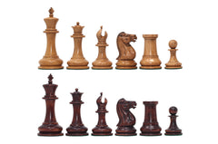 Nathaniel 1849 Antique Reproduction Vintage 4.4" Distressed/Mahogany Wood Chess Pieces