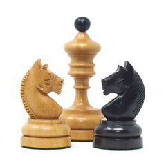 German Knubbel Reproduction Vintage 1930 Chess Set 3.5" in Original Vintage Look and ebonised Box wood