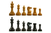 Reproduction BCC 1900-01 Edition Staunton Stroud Club Size 4.4" Antiqued Boxwood & Ebony Chessmen