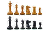 Walter Grimshaw 1854 Circa Reproduction Staunton Antiqued Boxwood/Ebony Chess Set