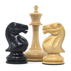 Vintage Continental Club Reproduction 3.25" Ebony & Natural Boxwood Chess Set