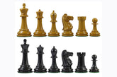 17th Olympiad Havanna 1966 Circa Reproduction 3.78" Staunton Chessmen Antiqued/Ebonised Boxwood
