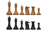 1851-52 Early 2880 Jaques of London Reproduced Vintage 4.4" Chess set Distressed Boxwood/Ebony Wood wood