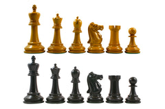 Jaques Reproduction 4" Circa 1900-05 Staunton Chess Set Antiqued/Ebonised Boxwood