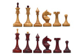 Soviet USSR 1970 Reproduced 4" Chess set in African Padouk and Natural Boxwood