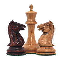 Morphy Cooke 1849-50 Vintage 3.5" Reproduction Chess Set in Distressed Boxwood/Mahogany Stained