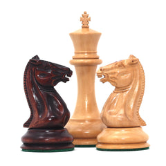Morphy Cooke 1849-50 Vintage 3.5" Reproduction Chess Set in Natural/Mahogany Stained Boxwood