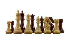 Bridle Series 4.5" Premium Staunton Chess Set in African Padouk and Box Wood