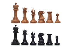 1849 Early Version Reproduced 4.4" Chess Set in Distressed Boxwood/Ebony