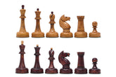 1962 Soviet Championship Historical Reproduced Tal Chess set 4" - Distressed and Mahogany Stained Boxwood