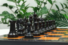 Commemorative Signature Series 3.625" Staunton Chessmen in Antiqued Boxwood/Ebony