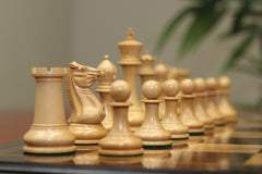 Morphy Cooke 1849-50 Vintage 4.4" Reproduction Chess Set in Non-Antiqued/Mahogany Stained Boxwood